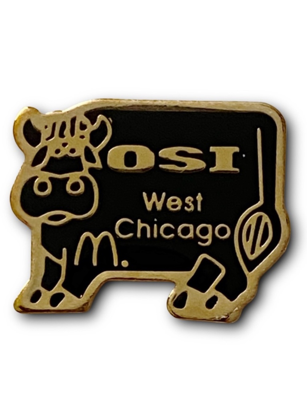 McDonald’s Pin OSI West Chicago Cow 90s Otto & Sons Stockyards Metal Lapel Pin